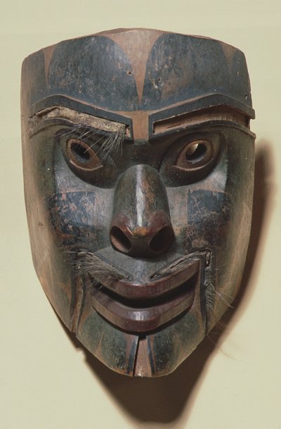 Masque de visage humain Kwakiutl, vers 1875 - American School